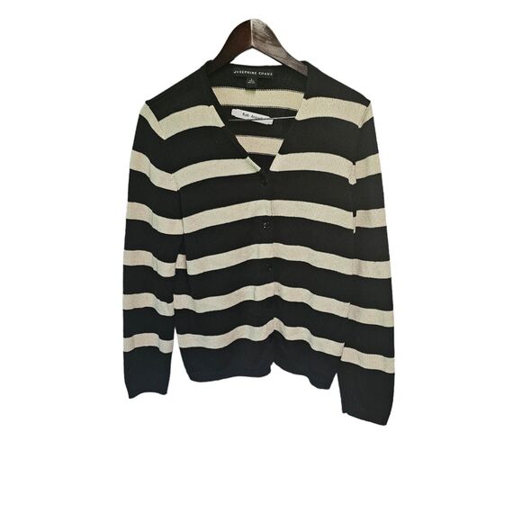 JOSEPHINE CHAUS Cardigan Black/Cream Striped LARGE - Picture 5 of 5